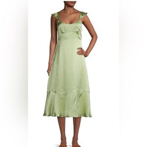 Roller Rabbit Quinn Sleeveless Silk midi Dress in sage green